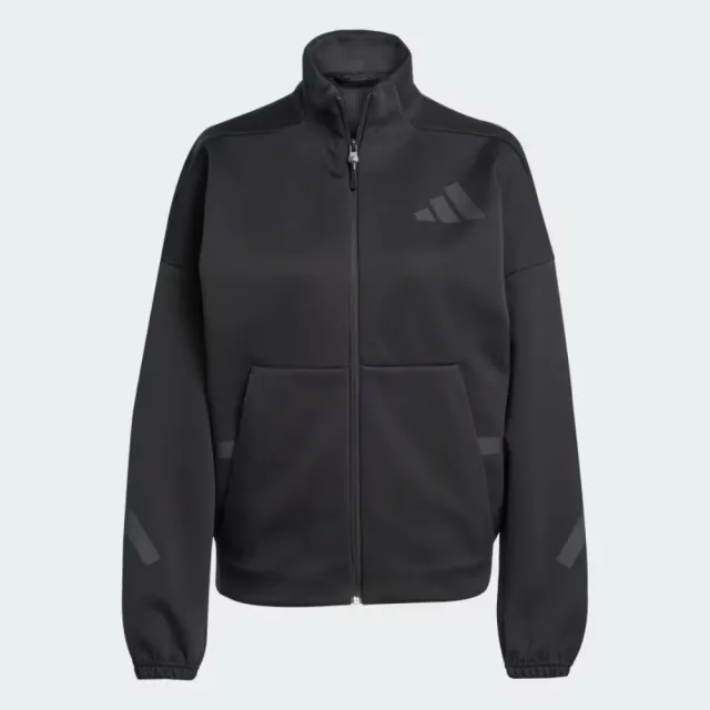 【adidas 愛迪達】外套 女 運動立領外套 W Z.N.E. TT 黑 JW7778
