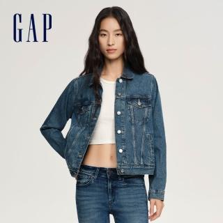 【GAP】女裝 翻領牛仔外套-中度水洗(753588)