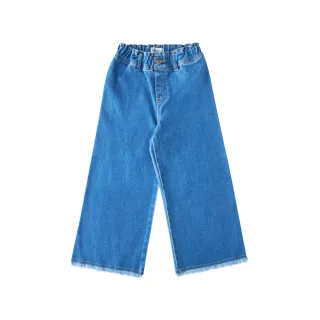 【TALESCOOP】童裝-抽鬚牛仔寬褲(兩色選)