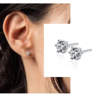 【Luster】38女王!現貨速遞!30分 D/VS 培育鑽石 白K金 鑽石耳環-速(培育鑽石X2總重0.60克拉)