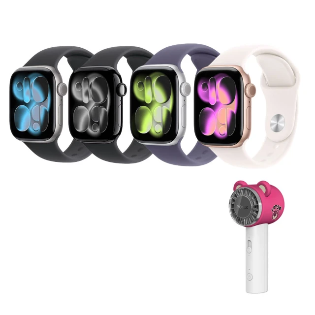 迪士尼製冷扇組【Apple】Apple Watch Series 11 GPS+行動網路 42mm(鋁金屬錶殼搭配運動型錶帶)