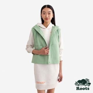 【Roots】Roots女裝- ATHLEISURE 平織連帽背心(尤加利綠)