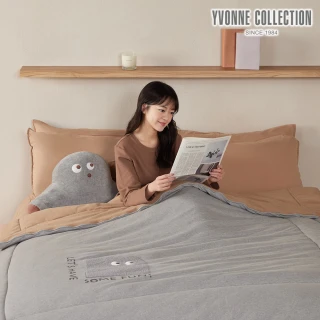 【YVONNE 以旺傢飾】超細搖粒絨蓄暖被 睛睛-迷霧灰(雙人 冬被 棉被 水洗)