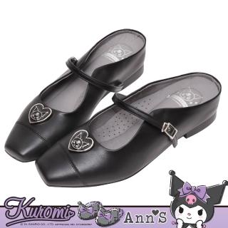 【Ann’S】Ann’S X Sanrio三麗鷗 酷洛米聯名 顯瘦小方頭 內增高 瑪莉珍穆勒鞋2cm(黑)