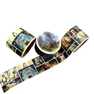 【CLEAN 克林】星象動物紙膠帶(帶離型紙 貼紙膠帶 防水撕不破 文創膠帶貼紙 手帳裝飾 日記貼紙 貼紙捲)