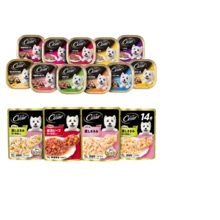 【Cesar 西莎】momo獨家組 寵物/狗罐頭/狗食 任選(餐盒*12+蒸鮮包*4)