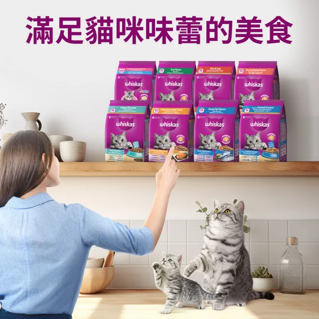 【Whiskas 偉嘉】貓乾糧 1.1kg/1.2kg 寵物/貓飼料/貓食