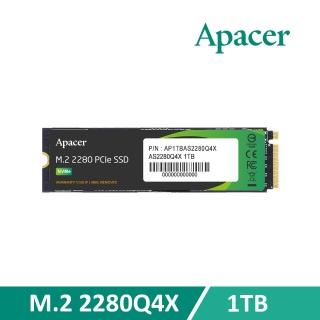 【Apacer 宇瞻】AS2280Q4X M.2 PCIe 1TB Gen4 x4 固態硬碟