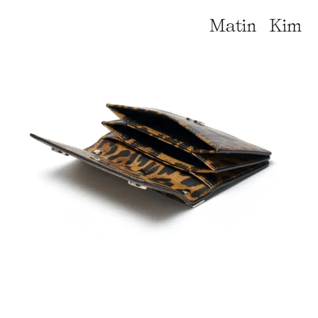【MATIN KIM】官方旗艦 金屬扣風琴皮夾(豹紋)