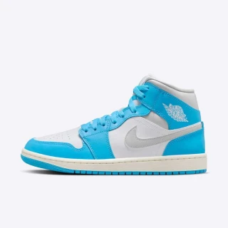 【NIKE 耐吉】Wmns Air Jordan 1 Mid 男女 運動休閒鞋 中筒 AJ1 水藍(BQ6472-400)