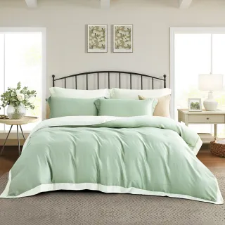 【Grace Life】60支雙色美學100%天絲加大用被床包四件組 雙宿系列