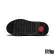 【FitFlop】F-MODE 菱格紋皮革厚底樂福鞋-女(靚黑色)