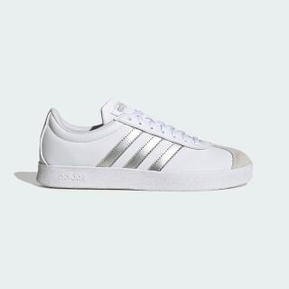 【adidas 愛迪達】愛迪達 VL Court Base 女 運動休閒鞋 舒適 白 銀(ID3716)