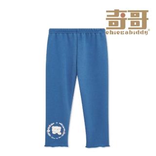 【奇哥】Chic a Bon 女童裝 歡樂熊深藍棉絨九分合身褲/長褲(2-4歲)