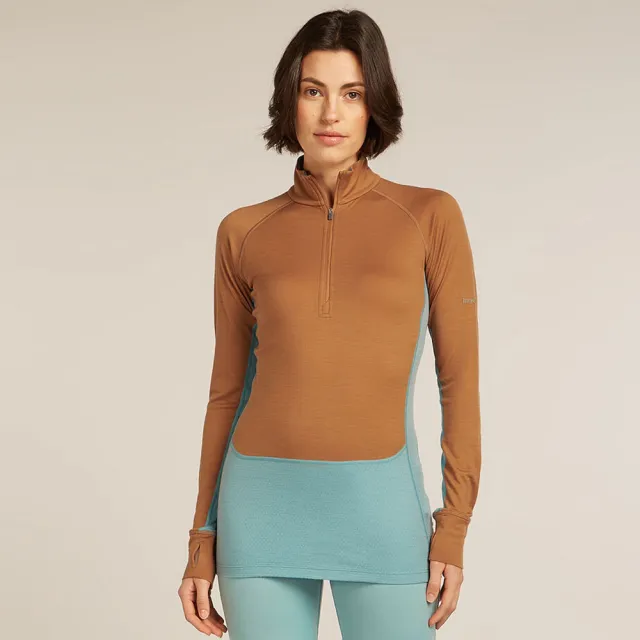 【Icebreaker】女 ZoneKnit™ 網眼透氣半開襟長袖上衣-200(底層衣/排汗衣/T恤/機能上衣/IB0A57CK)