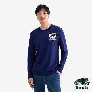 【Roots】Roots男裝-MODERN CLASSIC 長袖上衣(靛藍)
