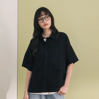 【gozo】造型口袋廓型短袖襯衫(兩色)