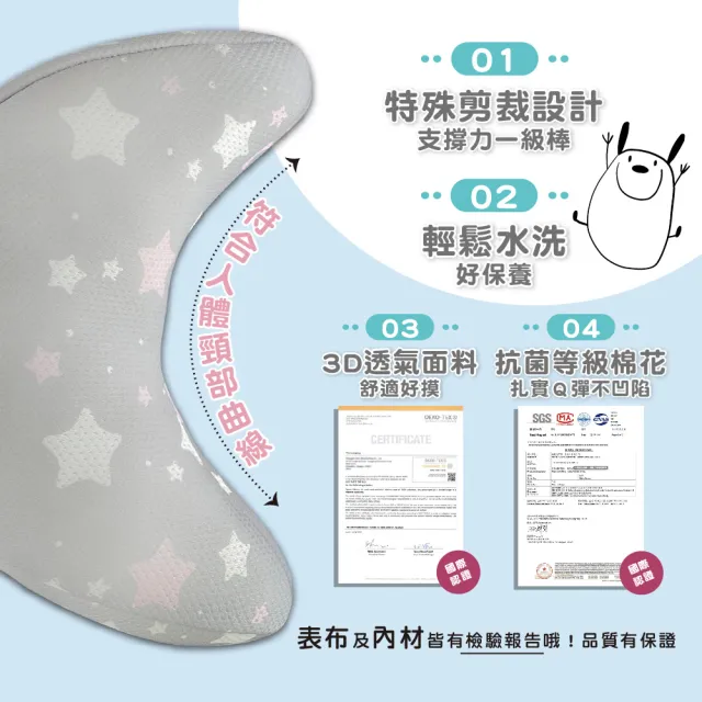 【PeNi 培婗】3D立體超透氣大童車用安全帶靠枕 汽車安全睡枕 護頸頭枕(6歲-大人適用)