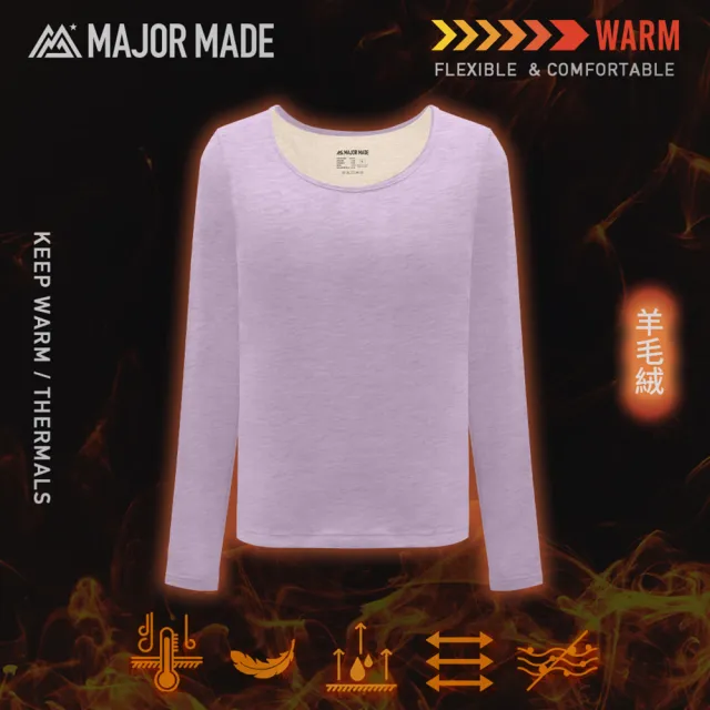 【MAJOR MADE】四代羊絨柔軟圓領發熱衣(發熱衣/內搭上衣/圓領)