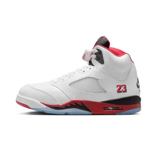 【NIKE 耐吉】籃球鞋 Air Jordan 5 Fire Red Black Tongue 經典復刻 白紅 男鞋 HQ7978-101