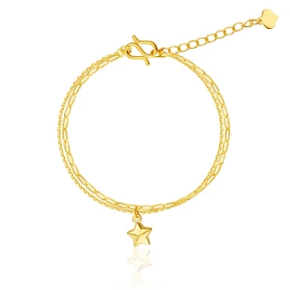 【Just Gold 鎮金店】星空之戀 黃金手鍊(網路獨家)