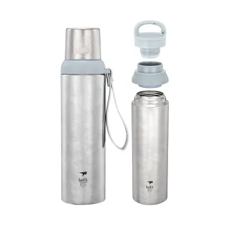 【Keith】鎧斯鈦真空保溫瓶 贈掛扣杯蓋 800ml / Ti3106(復古保溫瓶 真空鈦保溫杯 鈦保冰瓶 鈦保溫壺)