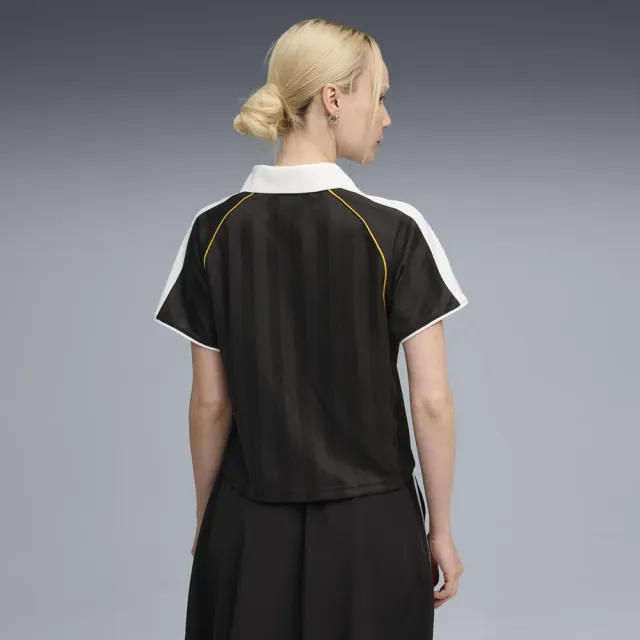 【PUMA官方旗艦】流行系列T7足球風短袖Polo衫 女性 63215701(短Polo)