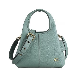 【COACH】COACH Lana 23 復古C字LOGO縫線設計牛皮手提斜背菜籃包(鼠尾草綠)