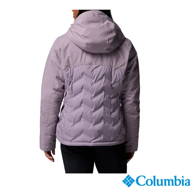 【Columbia 哥倫比亞】女款-OT防水極暖羽絨連帽外套-Grand Trek™-紫灰色(UWR35550PG/JF)