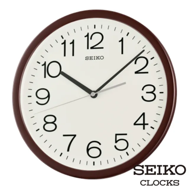 【SEIKO 精工】大數字滑動式秒針靜音簡約掛鐘QXA847(30cm大鏡面 清晰時標)