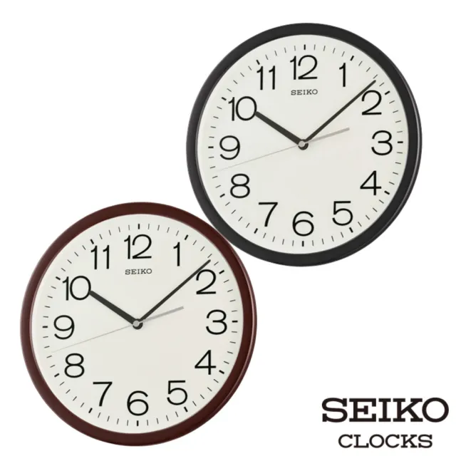 【SEIKO 精工】大數字滑動式秒針靜音簡約掛鐘QXA847(30cm大鏡面 清晰時標)
