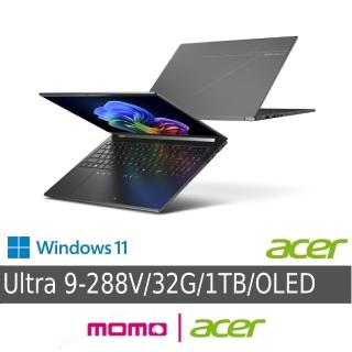 【Acer 宏碁】16吋Ultra 9輕薄OLED AI筆電-黑(Swift Go/SFG16-74-91FX/Ultra 9-288V/32G/1TB/OLED/W11)
