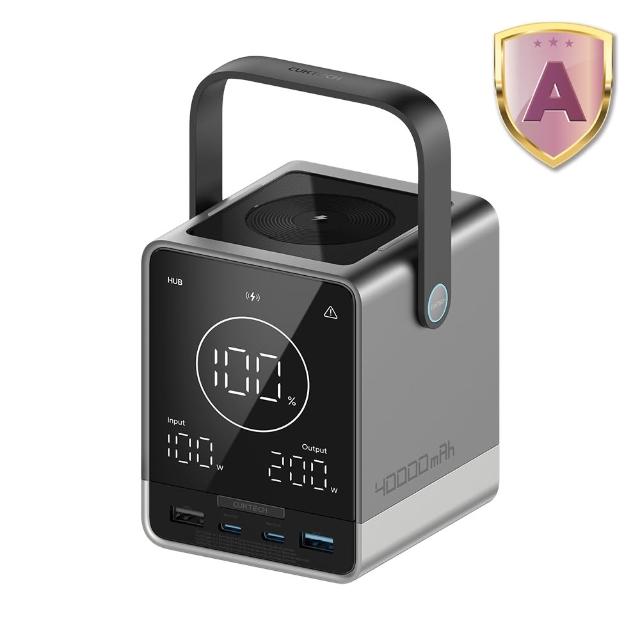 【CUKTECH 酷態科】P01CT 40000mAh 144Wh 300W 2A2C 微型充電站 大容量行動電源(30號/無線充電/筆電)