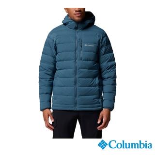 【Columbia 哥倫比亞】男款-保暖防潑羽絨連帽外套-Drift Peak™-孔雀綠(UWE18520TL/JF)