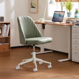 【hoi! 好好生活】林氏木業簡約科技布無扶手電腦椅 BY003-莫藍迪綠