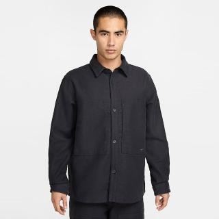 【NIKE 耐吉】長袖上衣 男 襯衫 AS M NL LS CHAMOIS FIELD SHIRT 黑 FB7743-060