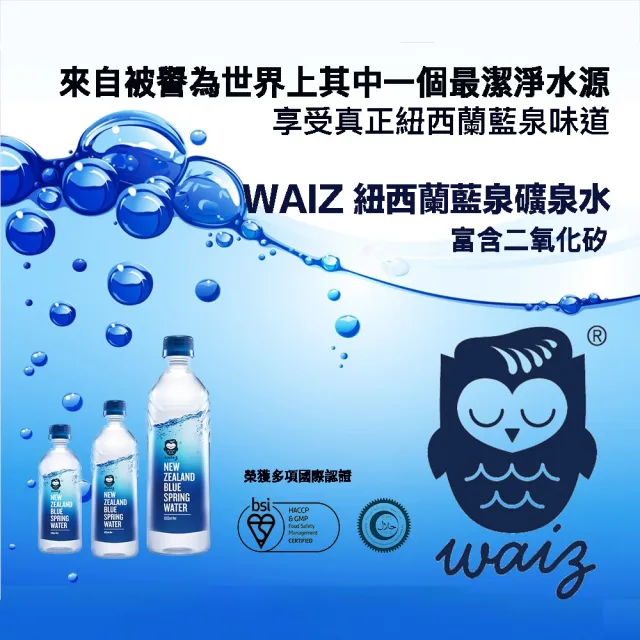 Waiz 紐西蘭藍泉礦泉水500mlx2箱(共48入 官方直營 清真認證)