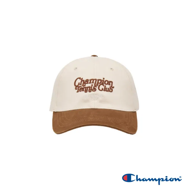 【Champion】官方直營 中性-RETRO CAMPUS 刺繡棒球帽-淺米/褐色(U5CACCU03S1-丁禹兮同款商品)