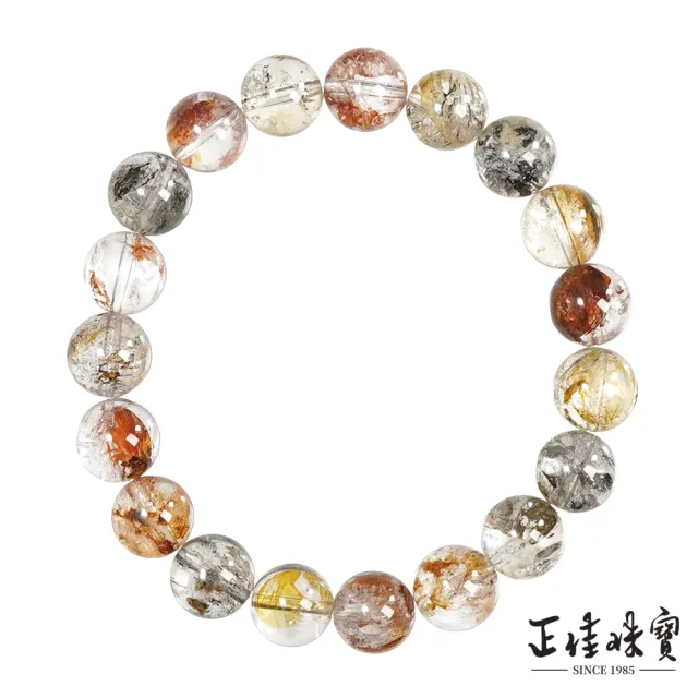 【正佳珠寶】膠花閃靈鑽 高品膠花水晶共生閃靈鑽 9.8-10.3mm 膠花閃靈鑽手珠