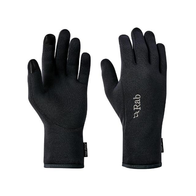 【RAB】Power Stretch Contact Glove Men 保暖刷毛觸控手套 男款 黑 #QAH55