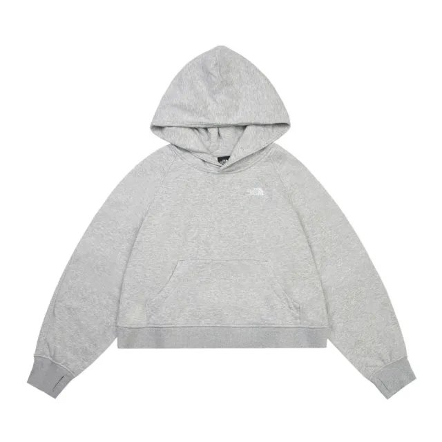 【The North Face】TNF 休閒 運動 舒適透氣長袖帽T W CROP HOODIE - AP 女 淺灰(NF0A8F0YDYX)