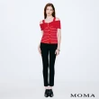 【MOMA】纖長撞色褲腰彈力九分鉛筆褲(兩色)
