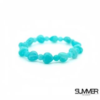 【SUMMER 寶石】助溝通提升口才說服力天河石愛心手鍊(10MM)