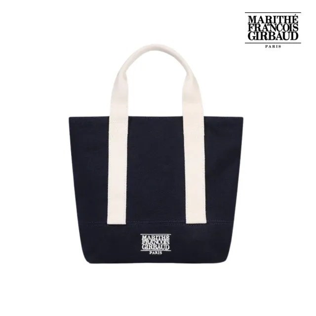 【MARITHE FRANCOIS GIRBAUD】官方旗艦 經典LOGO刺繡帆布托特包(海軍藍)