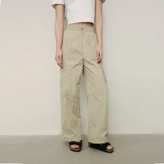 【GIORDANO 佐丹奴】韓系選品 女裝工裝風口袋可束腳鬆緊腰休閒褲(多色任選)