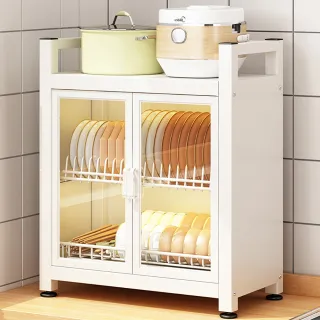 【Easy Life 家居館】三層碗盤收納置物櫃-44CM寬(櫥櫃 廚房置物櫃 廚房收納櫃 磁吸扣鎖)