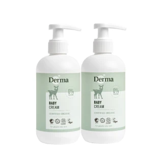 【Derma 丹麥德瑪】寶寶有機滋潤護膚霜家庭號 250ml*2入組(嬰幼兒乳液、新生兒)