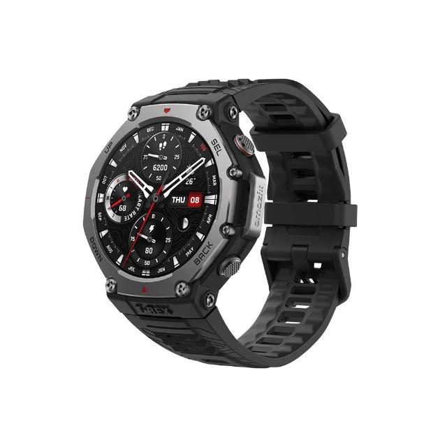 【Amazfit 華米】Amazfit T-Rex 3 48mm軍規運動智慧手錶(10ATM防水/戶外運動/登山/騎行/越野跑/健身)玄武黑