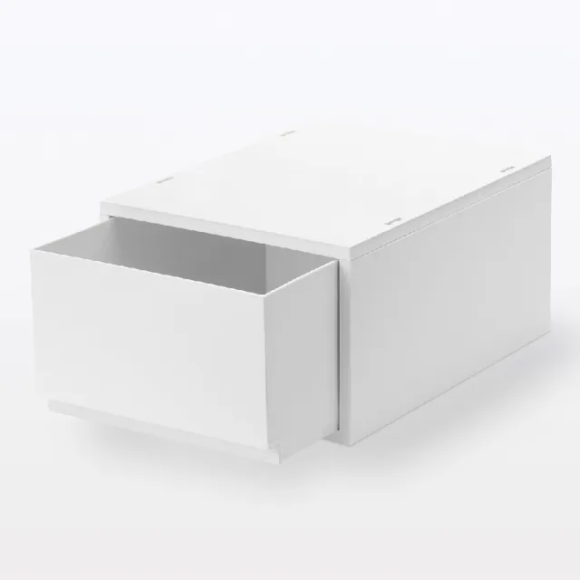 【MUJI 無印良品】PP盒/深型/正反疊/白灰整體：約寬26×深37×高17.5cm內寸：約寬22×深33.5×高1(4入組)