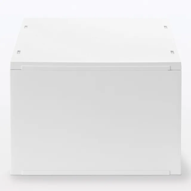 【MUJI 無印良品】PP盒/深型/正反疊/白灰整體：約寬26×深37×高17.5cm內寸：約寬22×深33.5×高1(4入組)